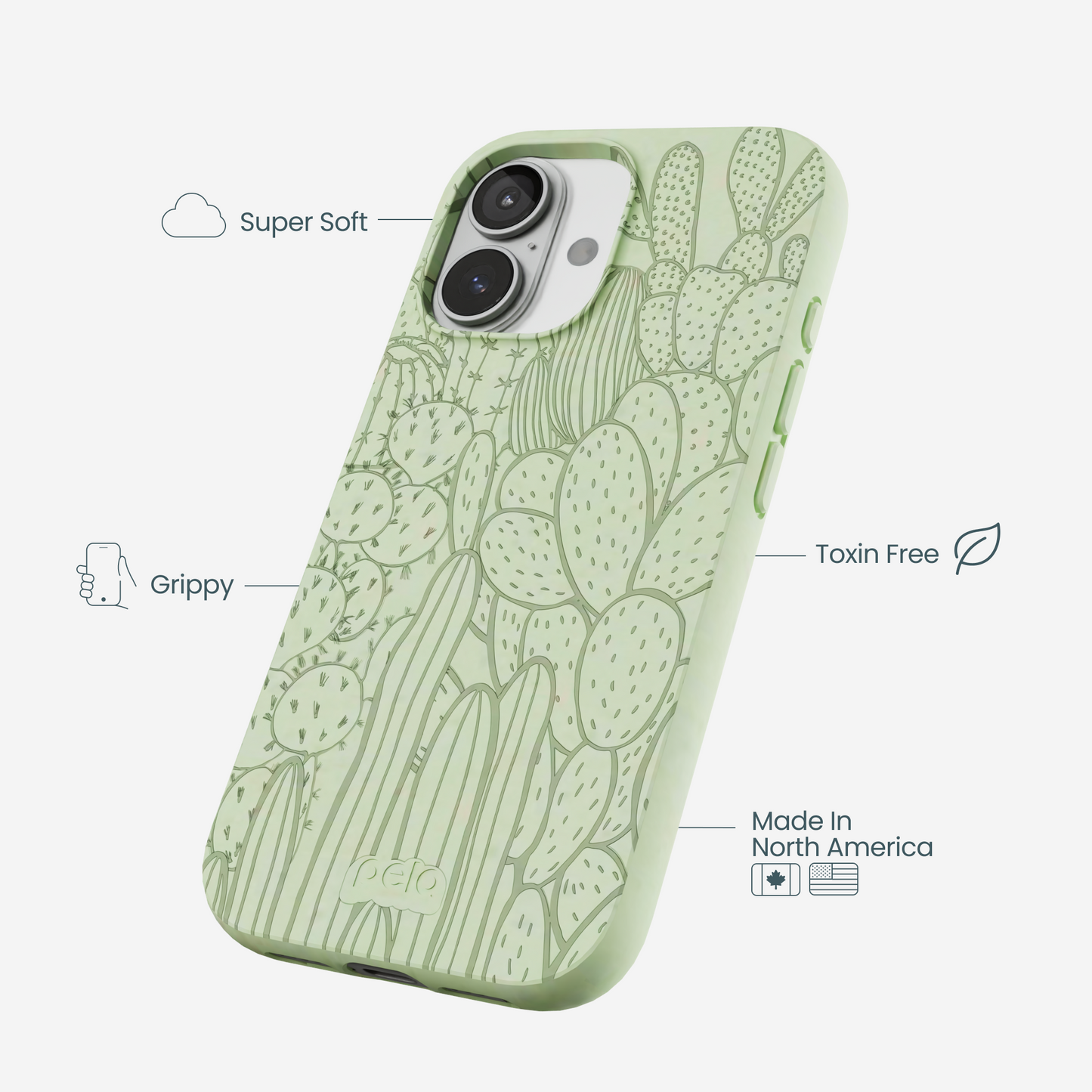 Sage Green Cacti iPhone 17 Case