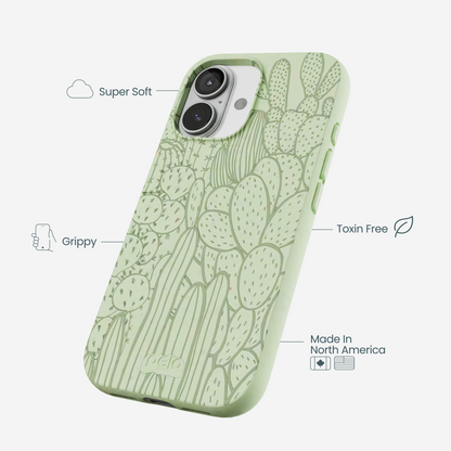 Sage Green Cacti iPhone 17 Case