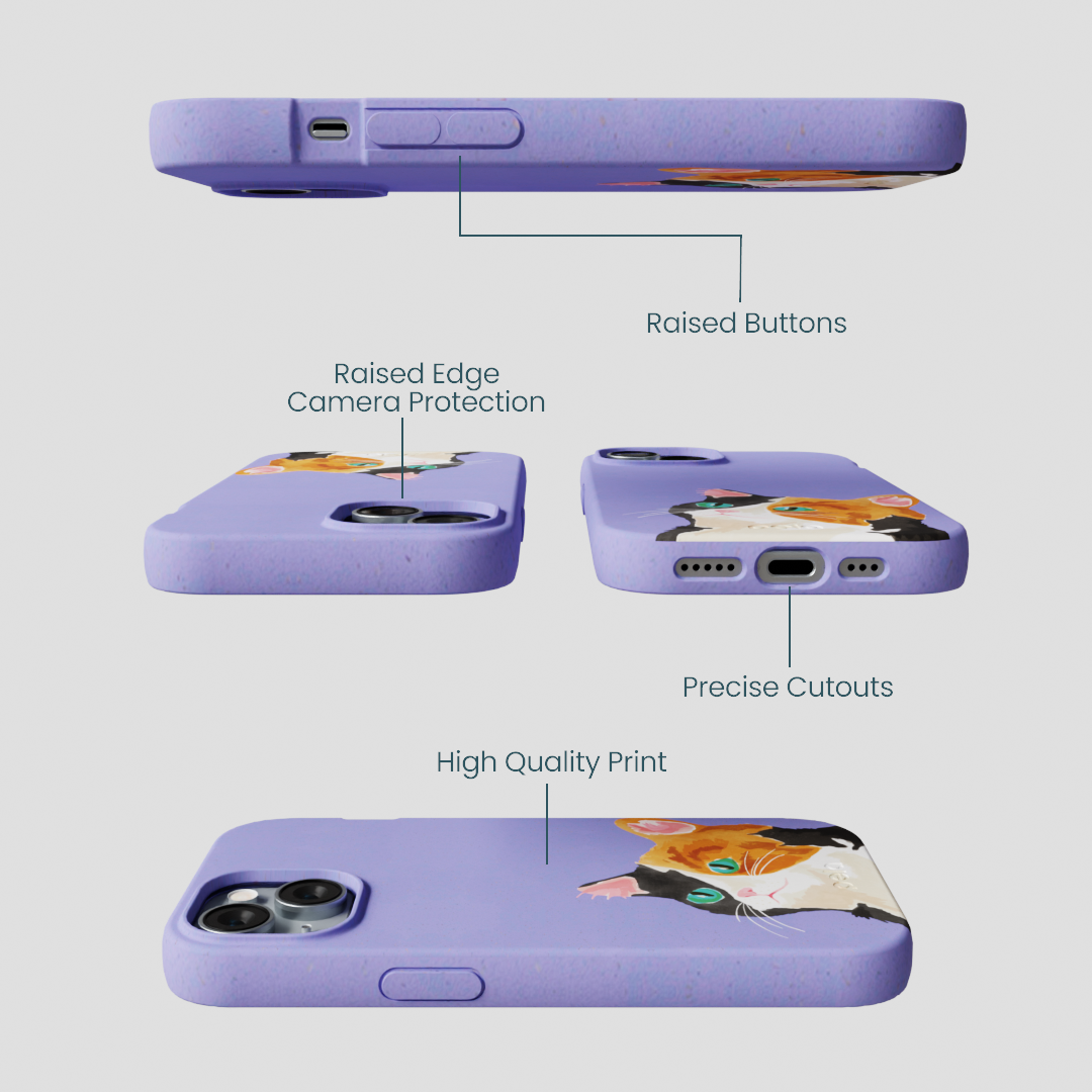 Lavender Calico iPhone 14 Case
