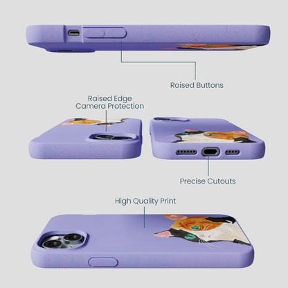 Lavender Calico iPhone 15 Plus Case