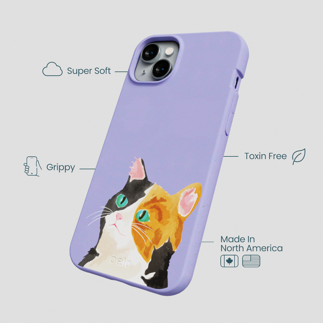 Lavender Calico iPhone 15 Plus Case