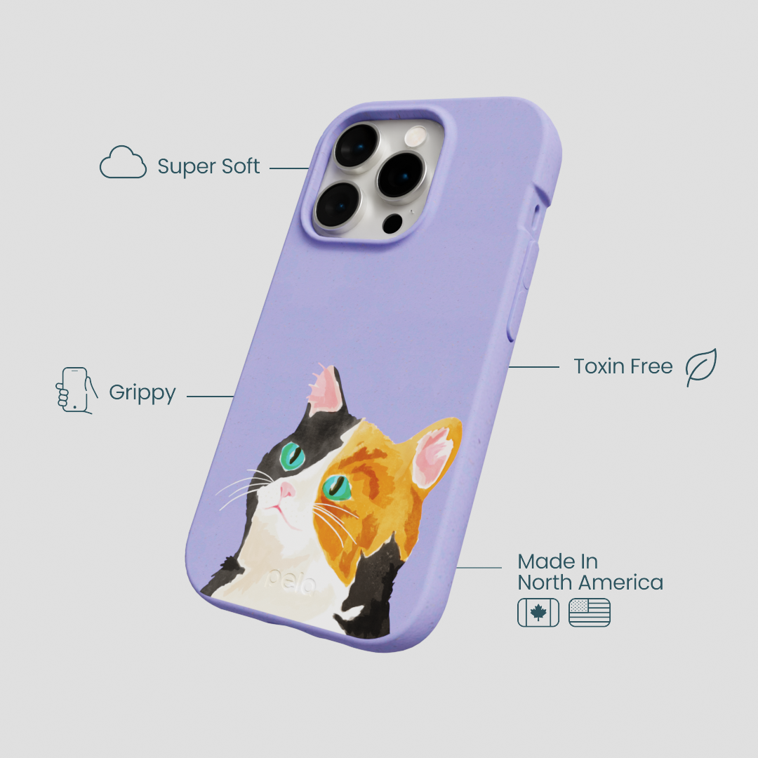 Lavender Calico iPhone 15 Pro Case