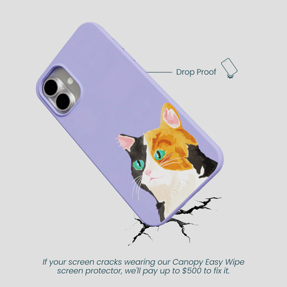 Lavender Calico iPhone 16 Plus Case