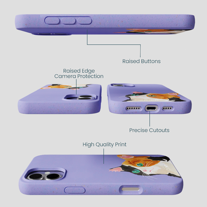 Lavender Calico iPhone 16 Plus Case