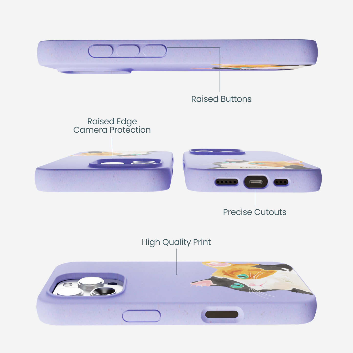 Lavender Calico iPhone 16 Pro Max Case