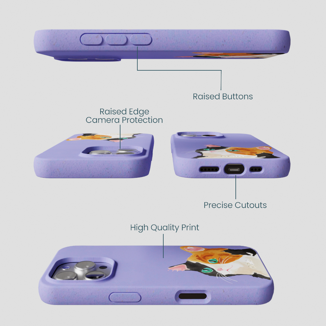 Lavender Calico iPhone 16 Pro Case