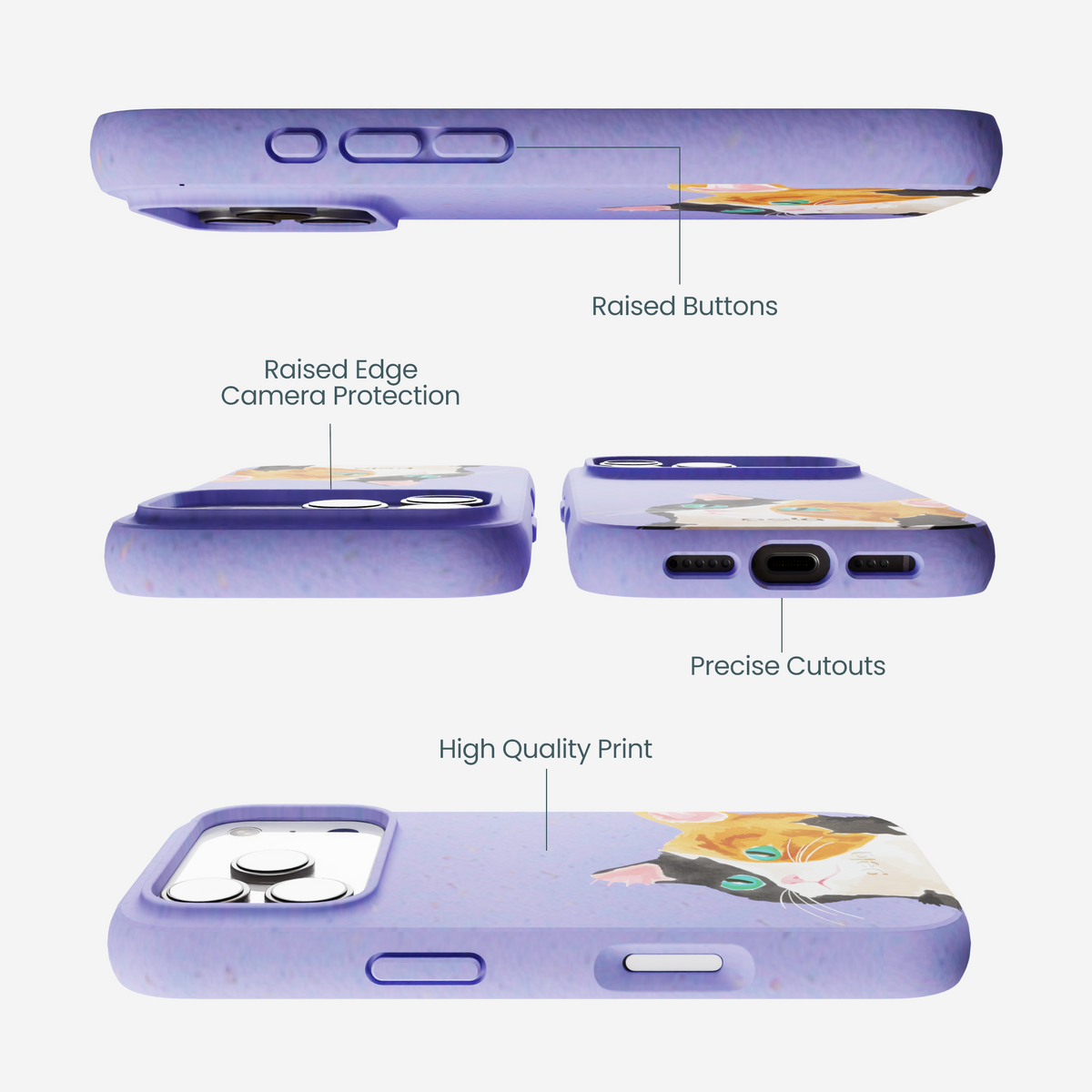 Lavender Calico iPhone 17 Pro Case