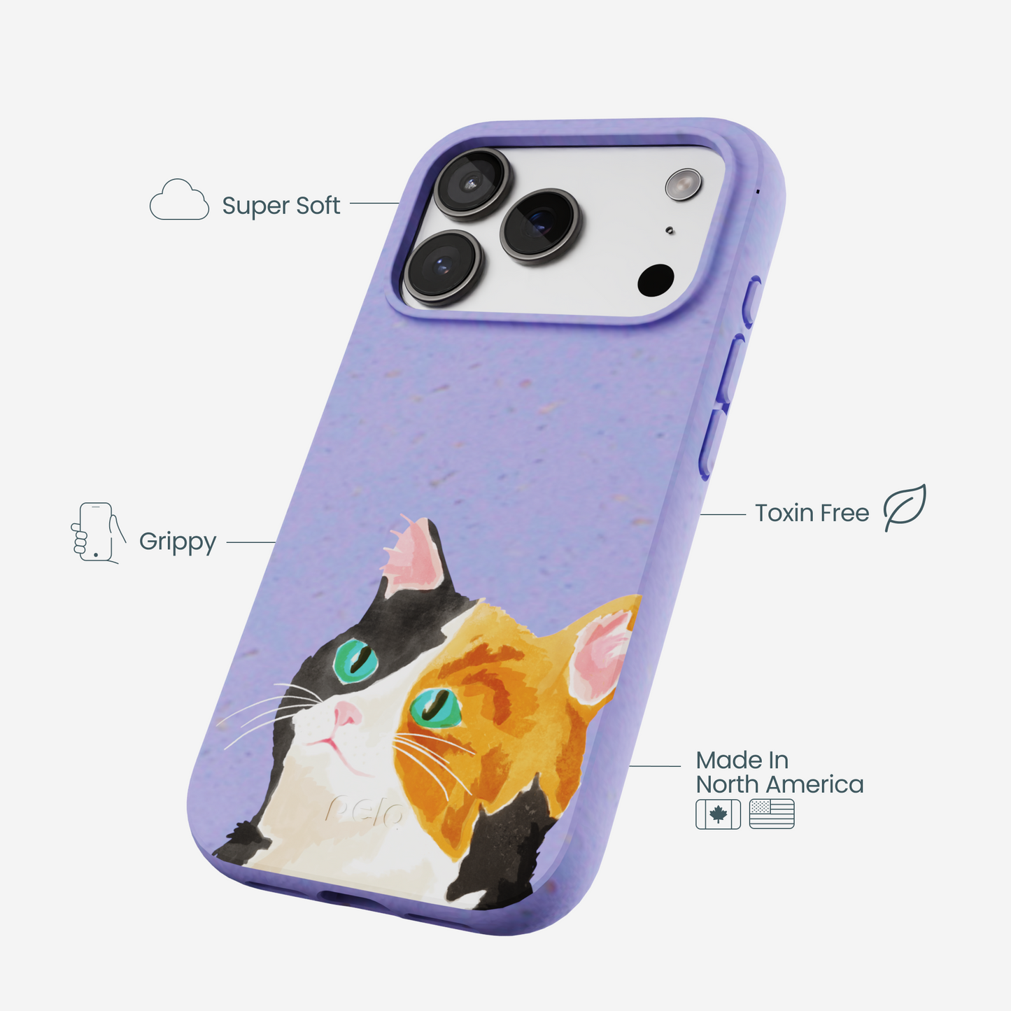 Lavender Calico iPhone 17 Pro Case