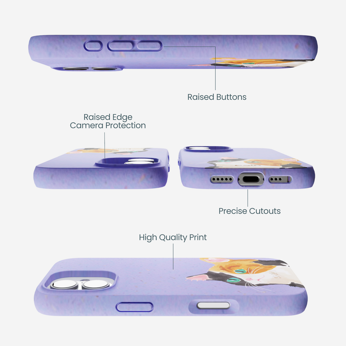 Lavender Calico iPhone 17 Case
