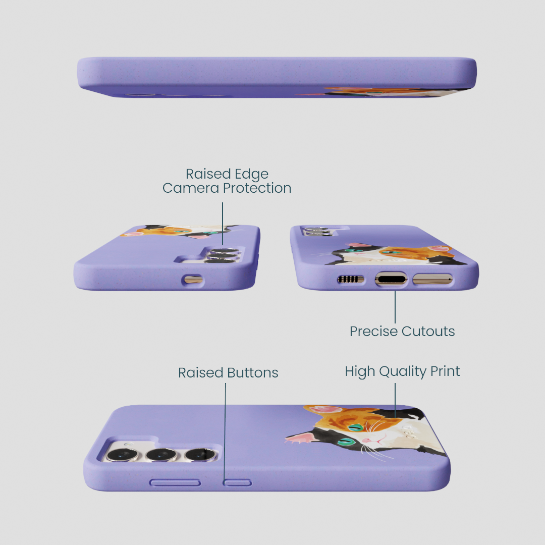 Lavender Calico Samsung Galaxy S24 Case