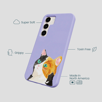 Lavender Calico Samsung Galaxy S24 Case