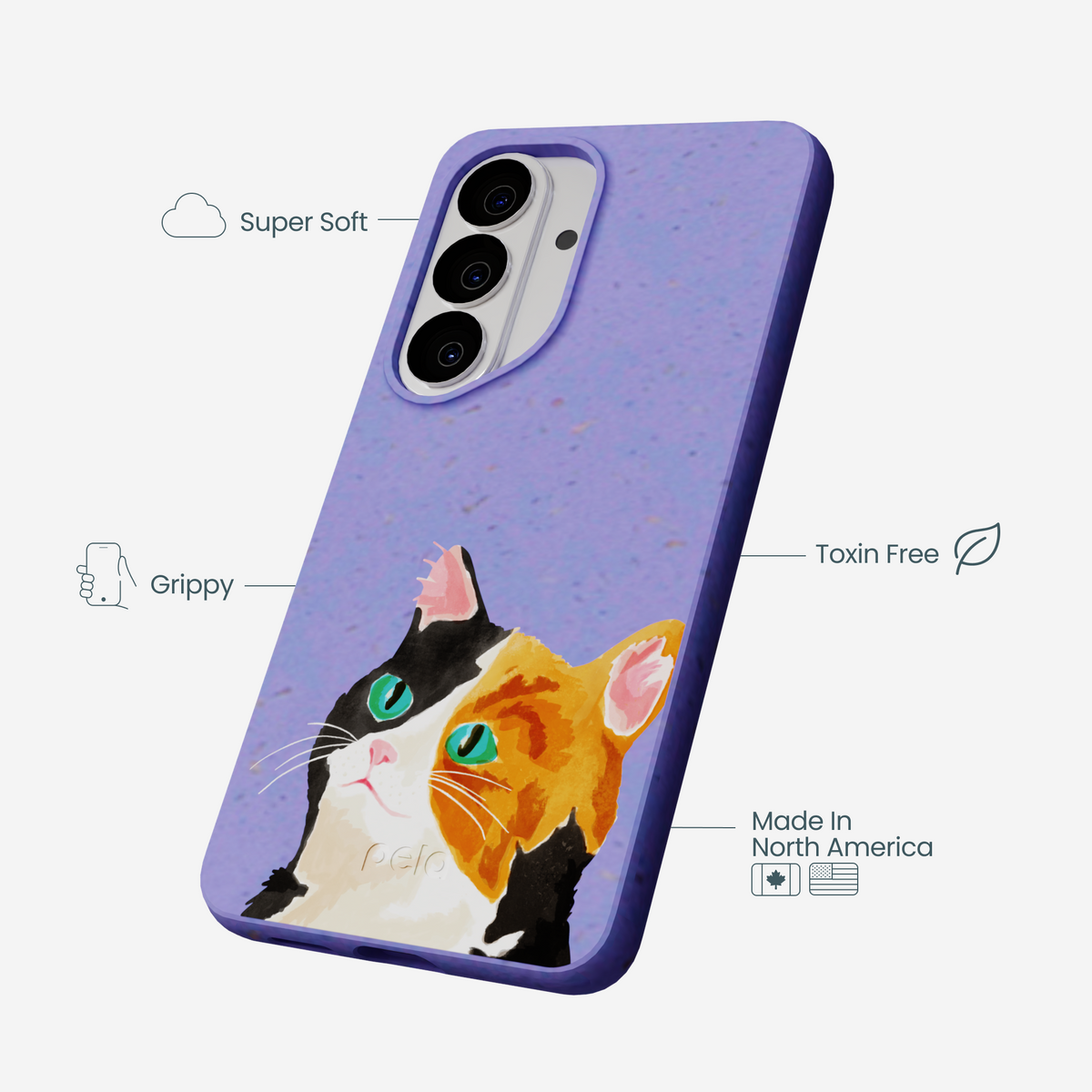 Lavender Calico Samsung Galaxy S26 Case