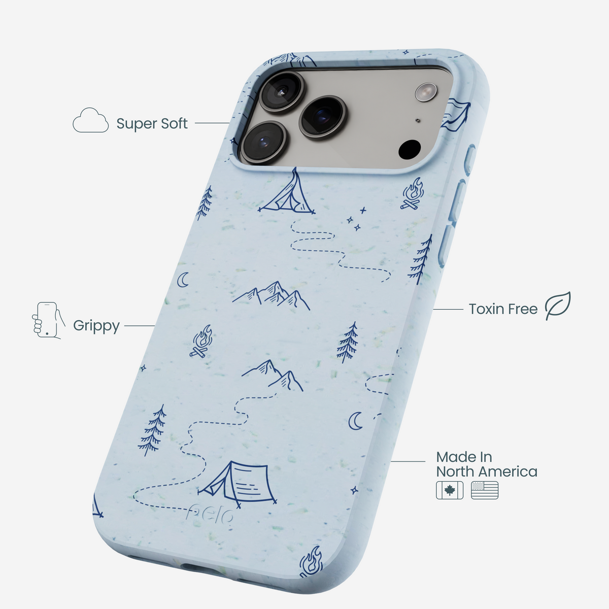 Powder Blue Camp Nights iPhone 17 Pro Max Case