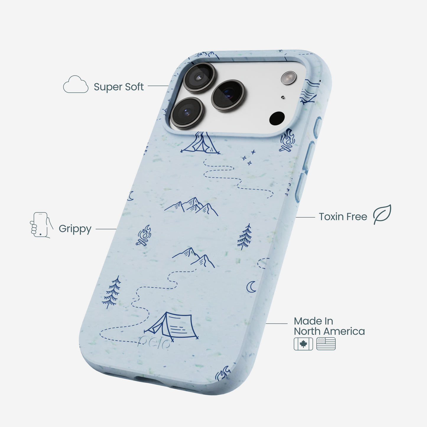 Powder Blue Camp Nights iPhone 17 Pro Case