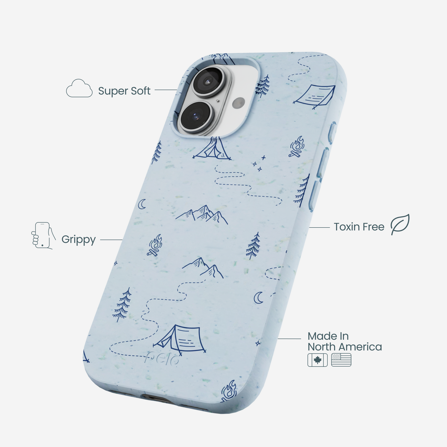 Powder Blue Camp Nights iPhone 17 Case