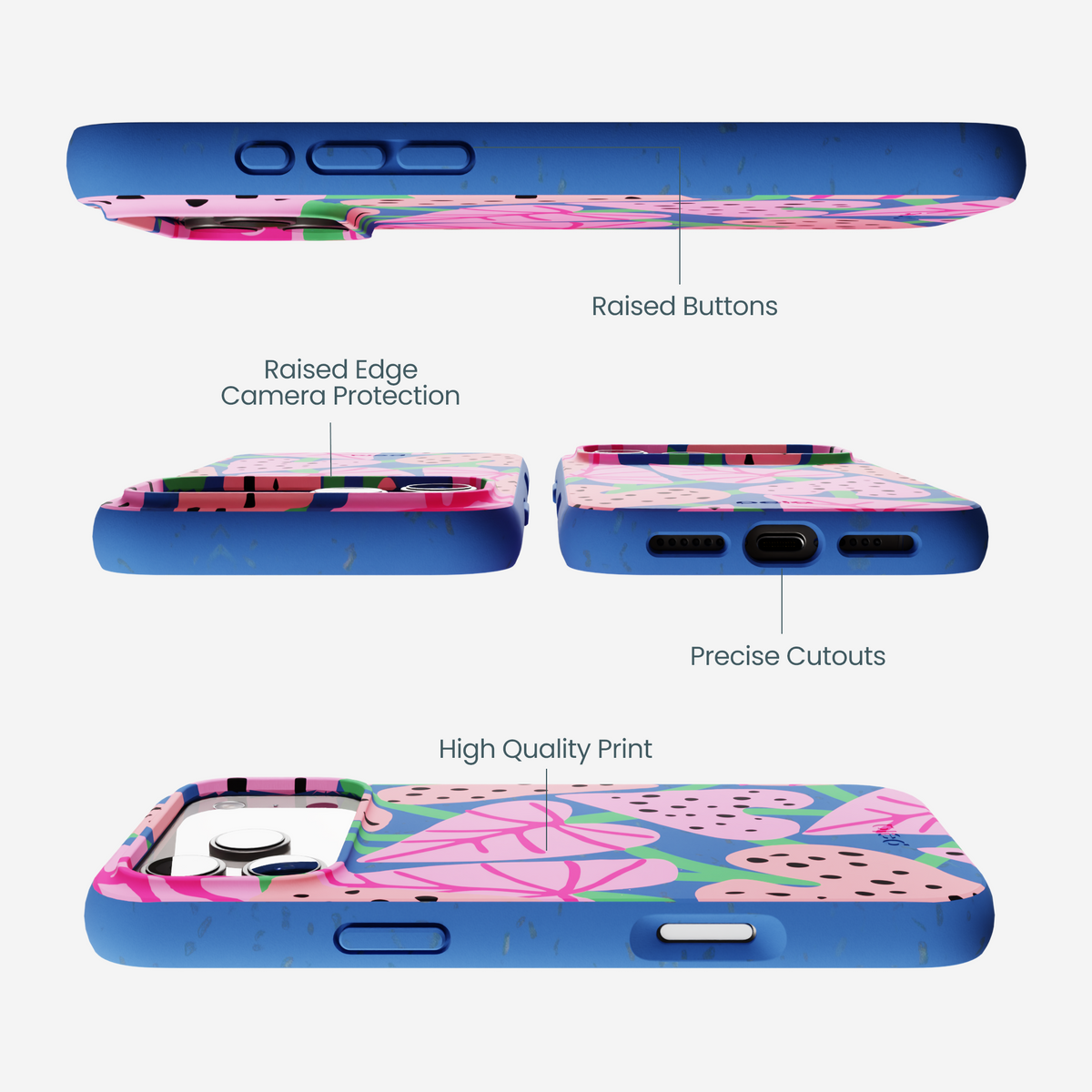Electric Blue Candy Bloom iPhone 17 Pro Max Case
