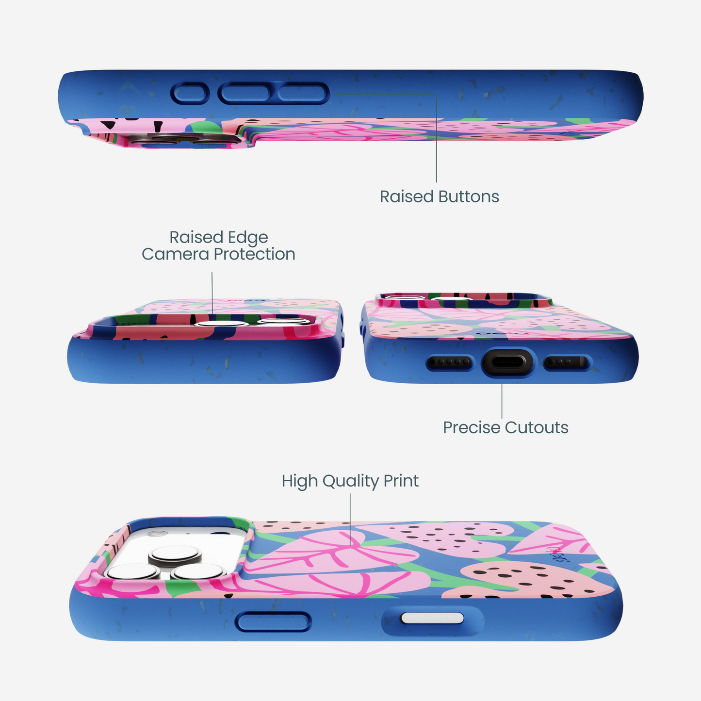 Electric Blue Candy Bloom iPhone 17 Pro Case