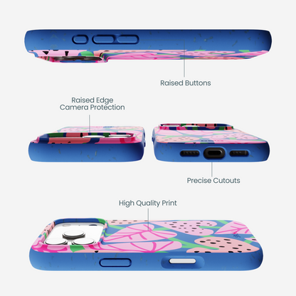 Electric Blue Candy Bloom iPhone 17 Pro Case