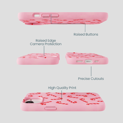 Bubblegum Pink Candy Cane Chaos iPhone 16e/17e Case