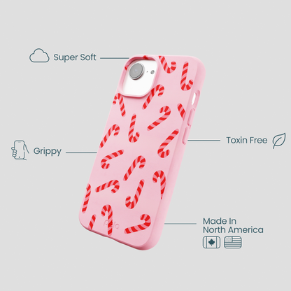 Bubblegum Pink Candy Cane Chaos iPhone 16e/17e Case