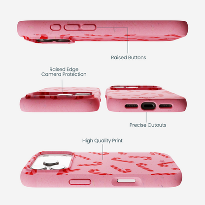 Bubblegum Pink Candy Cane Chaos iPhone 17 Pro Case