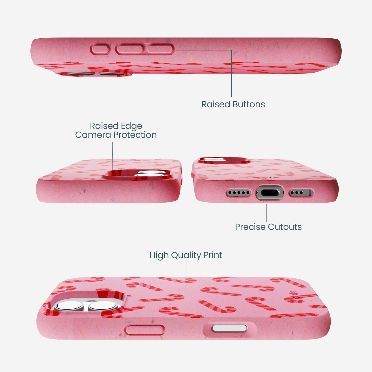 Bubblegum Pink Candy Cane Chaos iPhone 17 Case