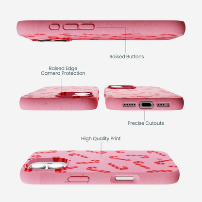 Bubblegum Pink Candy Cane Chaos iPhone 17 Case