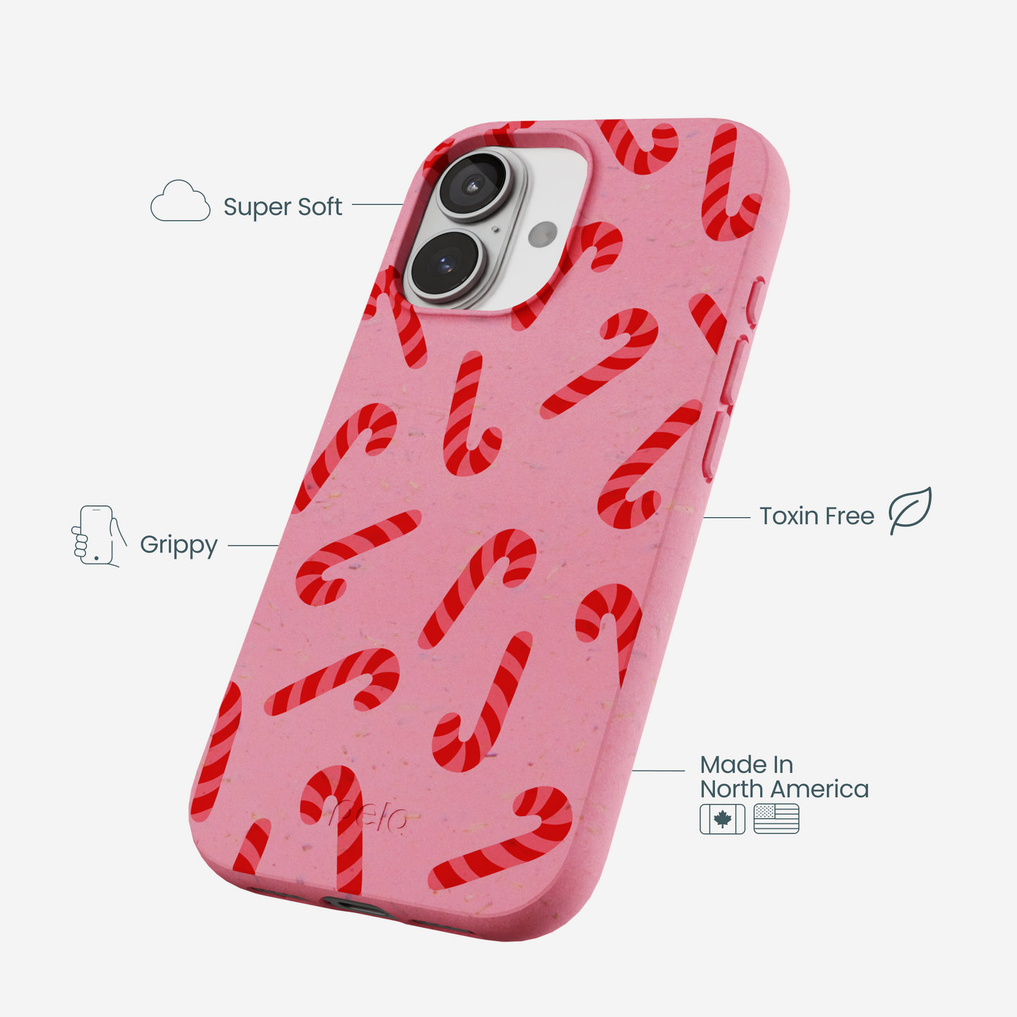 Bubblegum Pink Candy Cane Chaos iPhone 17 Case