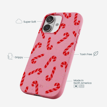 Bubblegum Pink Candy Cane Chaos iPhone 17 Case
