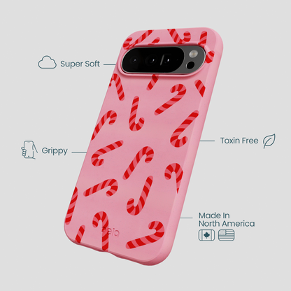 Bubblegum Pink Candy Cane Chaos Google Pixel 10 Pro XL Case