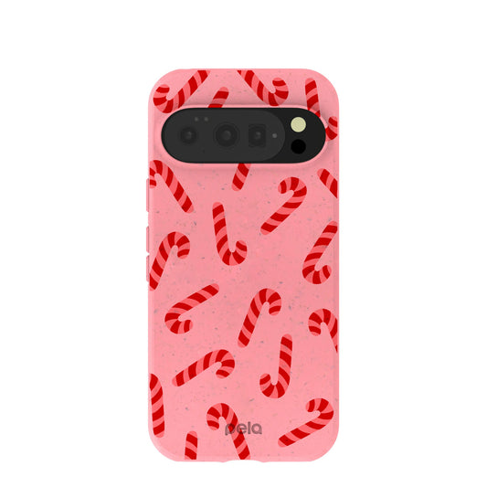 Bubblegum Pink Candy Cane Chaos Google Pixel 10/10 Pro Case