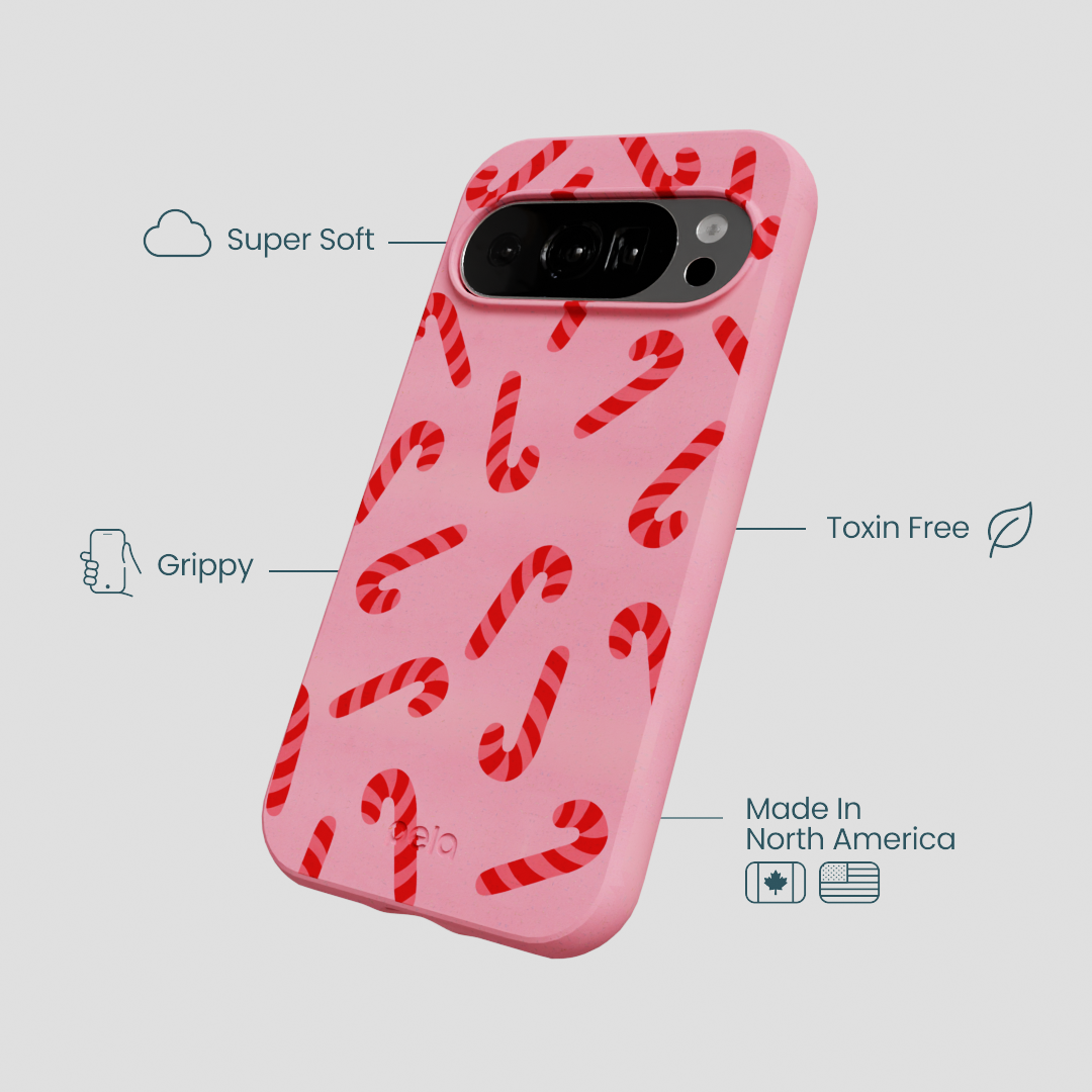 Bubblegum Pink Candy Cane Chaos Google Pixel 10/10 Pro Case