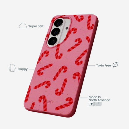 Bubblegum Pink Candy Cane Chaos Samsung Galaxy S26 Case