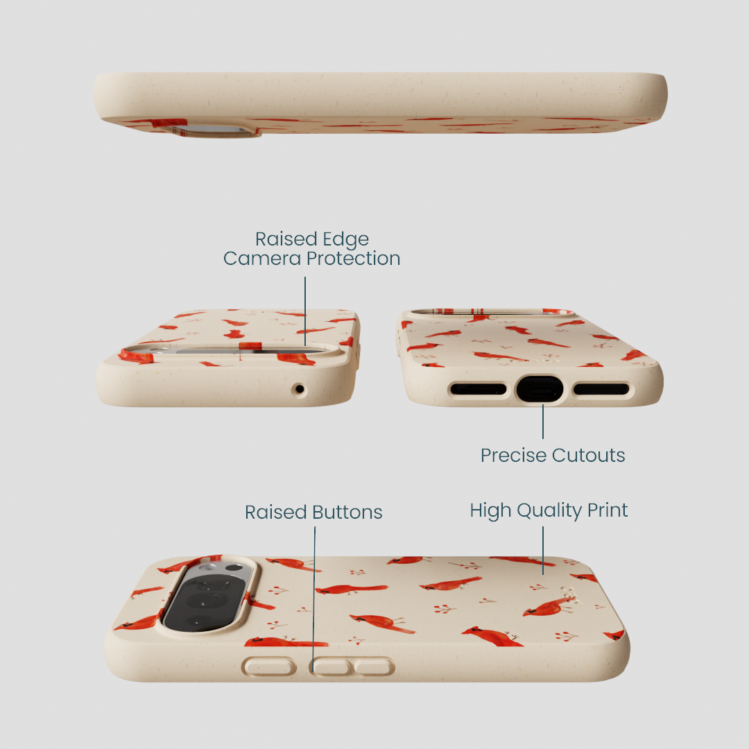 Seashell Cardinals Google Pixel 10/10 Pro Case
