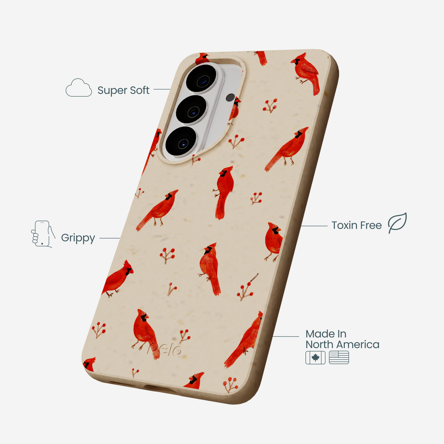 Seashell Cardinals Samsung Galaxy S26 Case