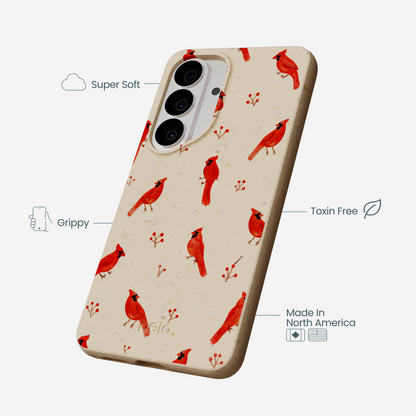 Seashell Cardinals Samsung Galaxy S26 Case