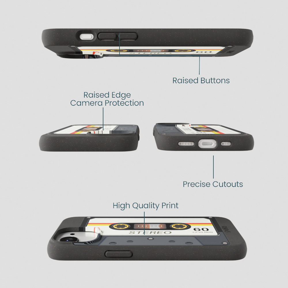 Black Cassette iPhone 16e/17e Case