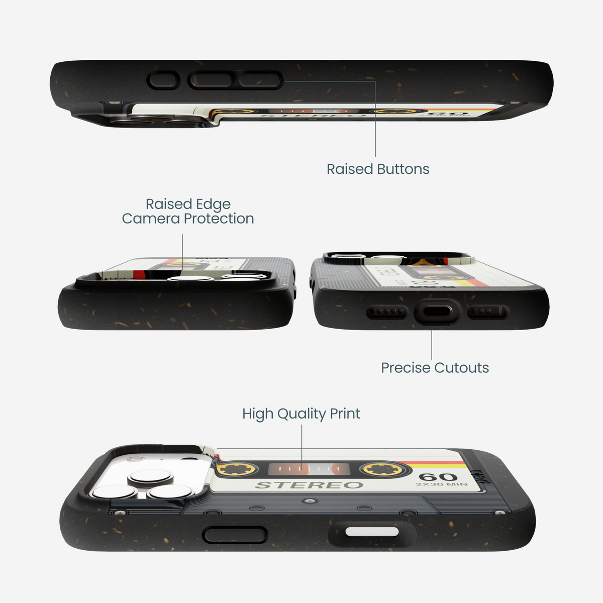 Black Cassette iPhone 17 Pro Case