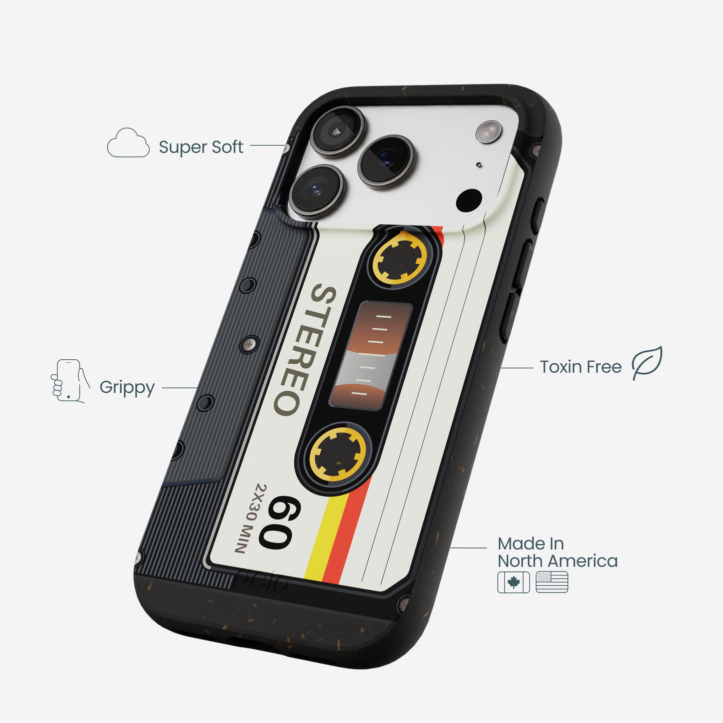 Black Cassette iPhone 17 Pro Case