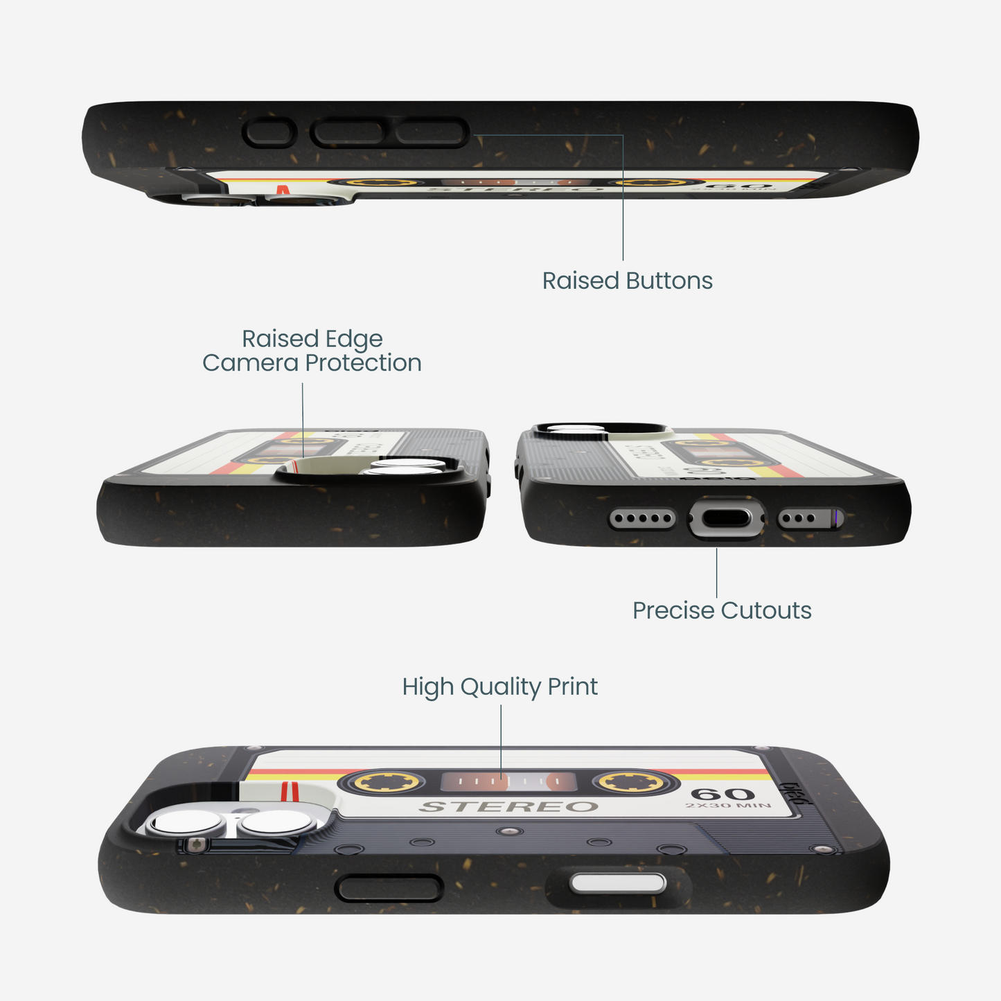 Black Cassette iPhone 17 Case