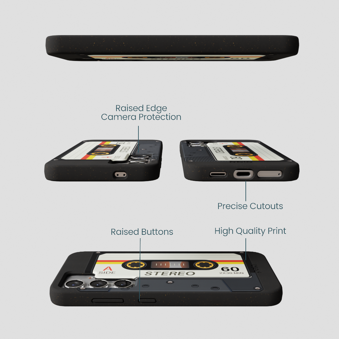 Black Cassette Samsung Galaxy S25 Case