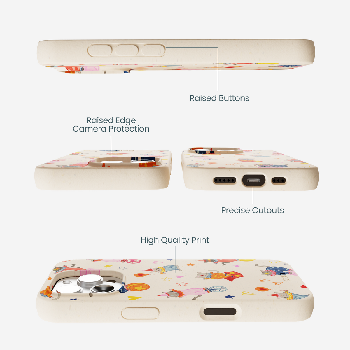 Seashell Cat Clowns iPhone 16 Pro Max Case