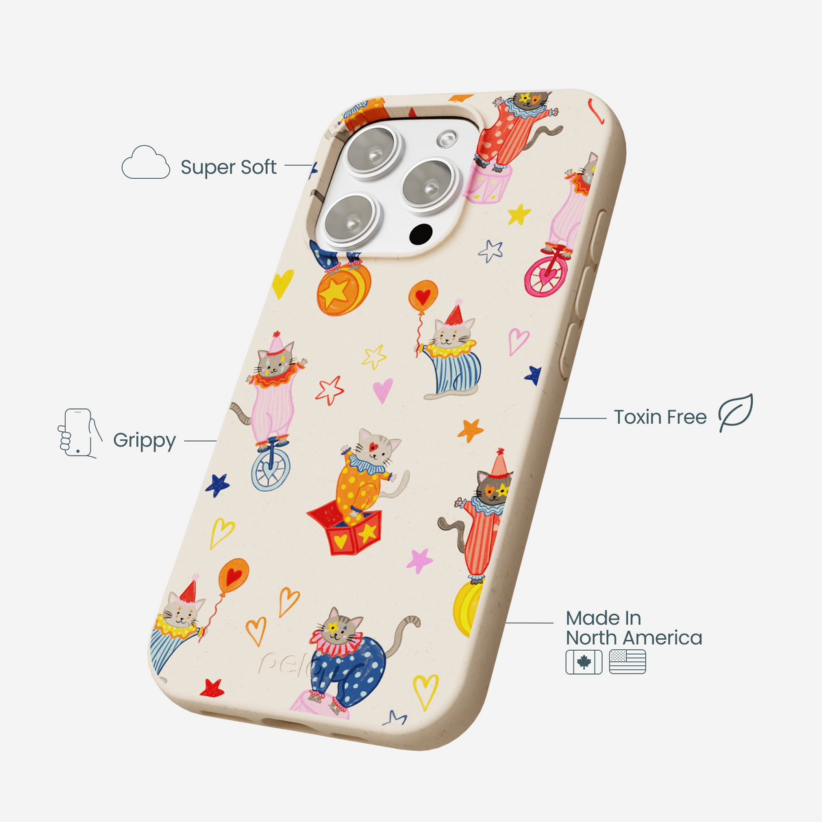 Seashell Cat Clowns iPhone 16 Pro Max Case