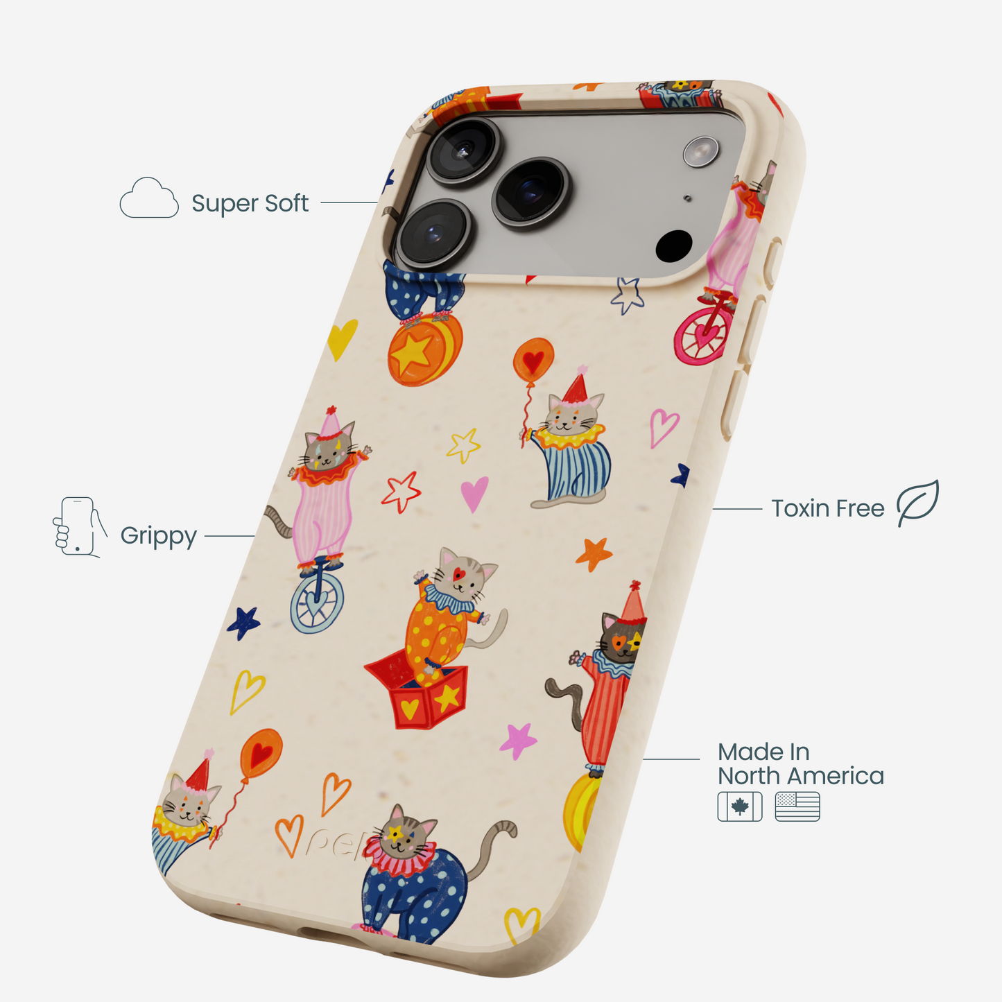 Seashell Cat Clowns iPhone 17 Pro Max Case