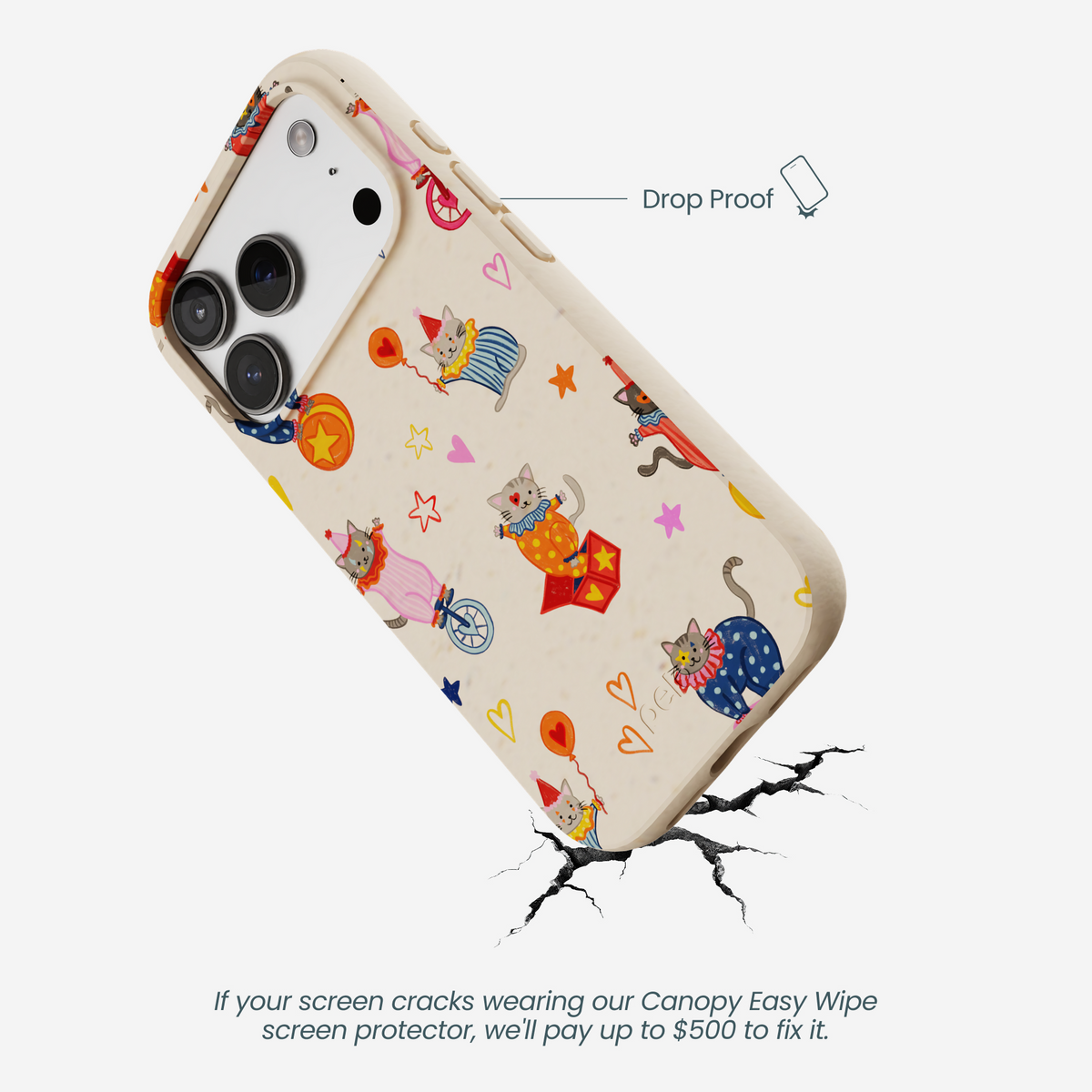 Seashell Cat Clowns iPhone 17 Pro Case