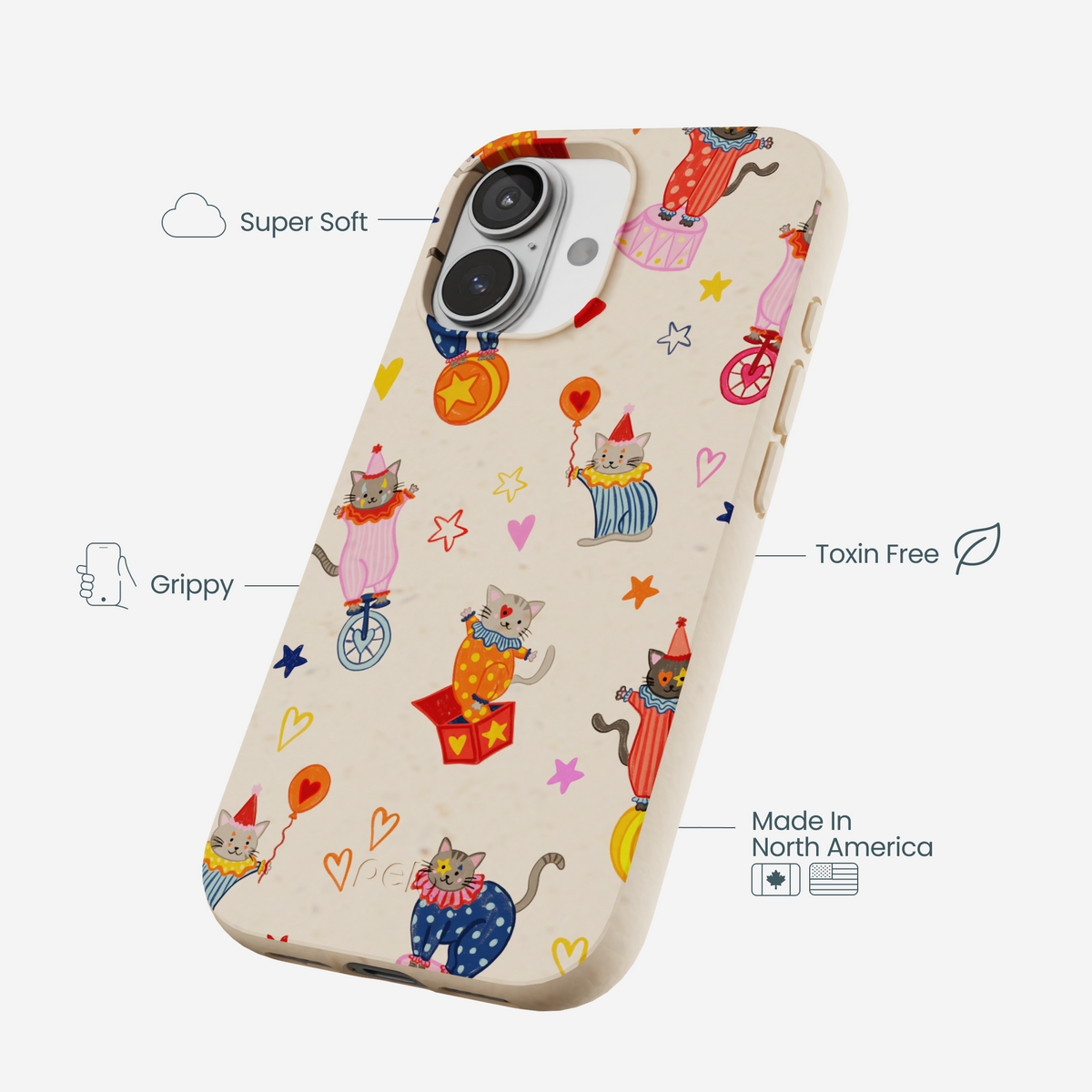 Seashell Cat Clowns iPhone 17 Case