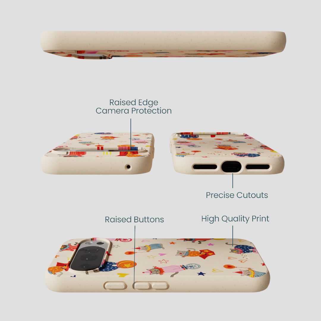 Seashell Cat Clowns Google Pixel 10/10 Pro Case