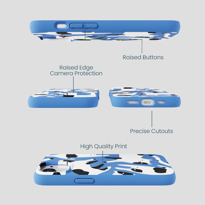 Electric Blue Cat Cow iPhone 16e/17e Case