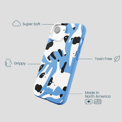 Electric Blue Cat Cow iPhone 16e/17e Case
