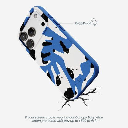 Electric Blue Cat Cow iPhone 17 Pro Case